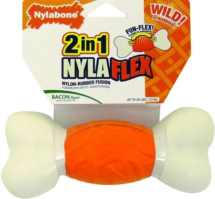 Nylabone NylaFlex Іграшка кістка для собак зі смаком бекону до 7 кг.