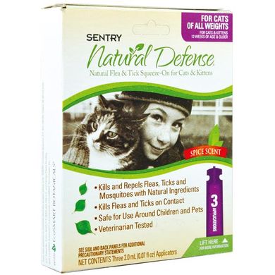 Sentry Natural Defense краплі від бліх, кліщів та комарів для кошенят та дорослих котів