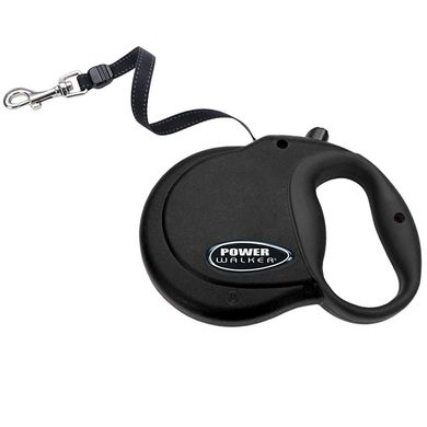 Power Walker рулетка-повідець для собак середніх порід до 20 кг, стрічка 5 м Чорний