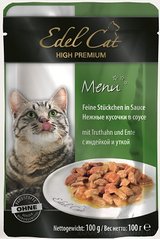 Edel Cat Кусочки с индейкой и уткой в соусе для кошек 100 грамм
