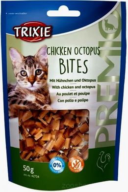 Trixie Premio Chicken Octopus Bites Лакомство с мясом птицы и осьминогом для кошек 50 грамм