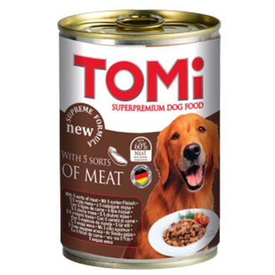 TOMi Dog 5 kinds of meat 5 видов мяса, консервы для собак 400 грамм