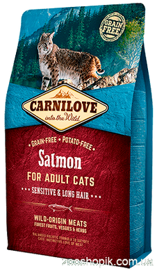 Carnilove Cat Salmon Sensitive & Long-Hair 400 грамм