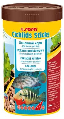 Sera cichlids sticks Корм для цихлид и других крупных рыб 1 л.