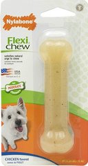 Nylabone Flexi Chew Жувальна іграшка кістка для собак з помірним стилем гризіння, смак курки PETITE 9.5 см