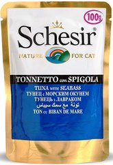 Schesir Tuna Seabass (Тунець з окунем) Натуральні консерви для котів, пауч 100 г