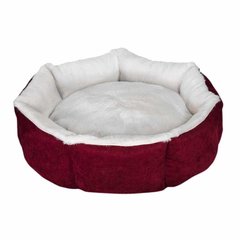Лежак для тварини CUPCAKE ,круглий (бордо/сірий) 50 см, 5кг S