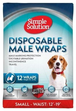 Simple Solution Disposable Wrap For Male Dogs пояс для кобелів S обхват 31-49 см ss11537 (0010279115374)
