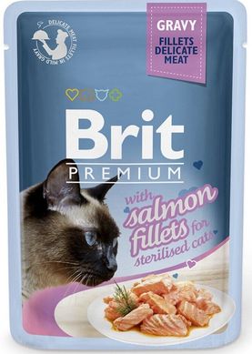 Brit Premium Cat Sterilised филе лосося в соусе 85 грамм