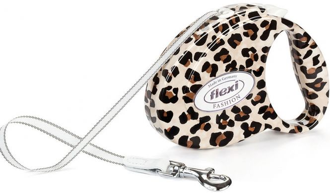 Flexi Fashion Ladies S Поводок-рулетка для собак весом до 12 кг, лента 3 м. Леопард