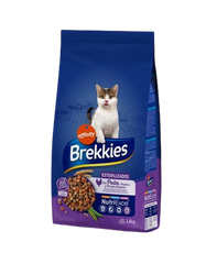 Brekkies Cat Sterilized для взрослых стерилизованных кошек с курицей 1,5 кг