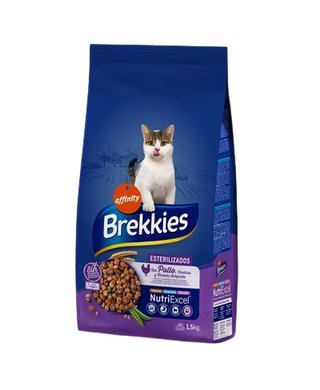 Brekkies Cat Sterilized для взрослых стерилизованных кошек с курицей 1,5 кг