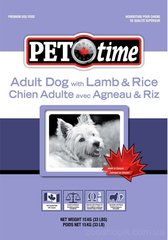 Pet Time Lamb & Rice Корм для взрослых собак с ягненком и рисом,15 кг