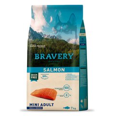 BRAVERY Salmon Mini Adult, сухий корм для дор.собак дрібних порід,з лососем 7kg (316)