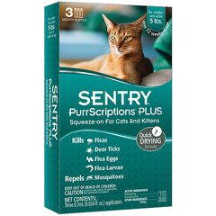Sentry PurrScriptions капли от блох и клещей для кошек до 2,2 кг