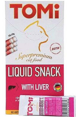 TOMi Liquid Snack Liver&Biotin Рідкі ласощі з печінкою для котів