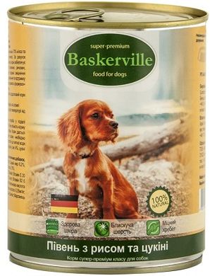 Baskerville Dog Петух с рисом и цукини для собак 400 грамм