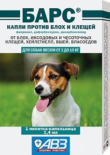 Агроветзащита Барс капли для собак от 2 до 10 кг
