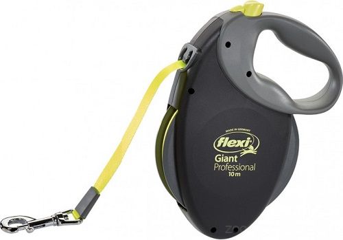 Flexi Giant Professional Neon Повідець-рулетка для собак до 50 кг, стрічка 10м. Чорний