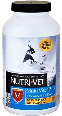 Nutri-Vet Multi-Vite Plus Комплекс вітамінів та мінералів для собак 180 таб
