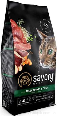 Savory Adult Cat Gourmand Fresh Turkey & Duck Сухий корм для котів 400 гр