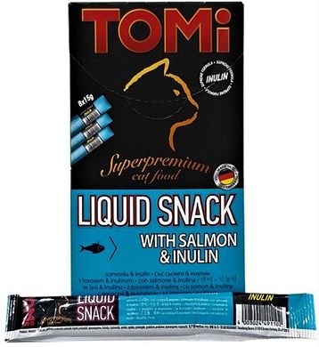 TOMi Liquid Snack Salmon&Inulin Рідкі ласощі з лососем для котів