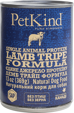 PetKind Single Animal Protein Lamb Tripe Formula Консерва с ягненком и рубцом для собак 369 грамм
