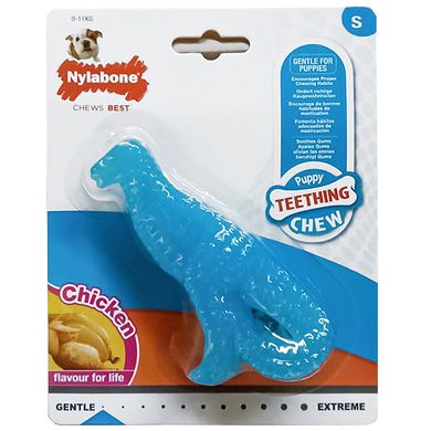 Nylabone Puppy Chew Dinosaur Жувальна іграшка зі смаком курки для цуценят