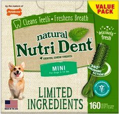 Nylabone Nutri Dent Natural Натуральні жувальні ласощі для чищення зубів для собак XS, 160 шт/уп