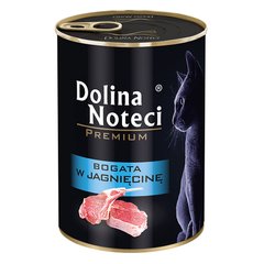 Корм конс.Dolina Noteci Premium для котів, м'ясні шматочки в соусі з ягнятиною,400 гр (12 шт/уп)