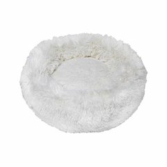 Лежак плюшевий для тварини PONCHIK , круглий (білий) 65 см, 15кг M
