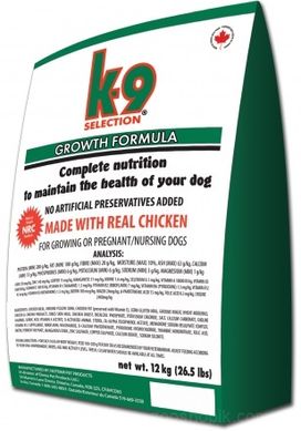 K9 Selection Growth Formula Сухой корм для щенков 12 кг