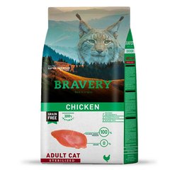 BRAVERY Chicken Adult Cat Sterilized, сухий корм для дор. котів стерилізованих, з куркою 7 kg (301)