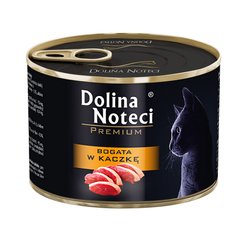 Корм конс.Dolina Noteci Premium для котів, м'ясні шматочки в соусі з качкою,185 гр (12 шт/уп)