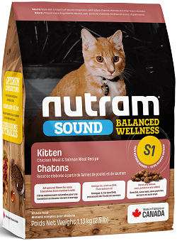 Nutram S1 Sound Balanced Wellness Natural Kitten Food 340 грамм