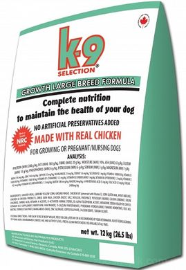 K9 Selection Growth Large Breed Formula Корм для щенков крупных пород 12 кг