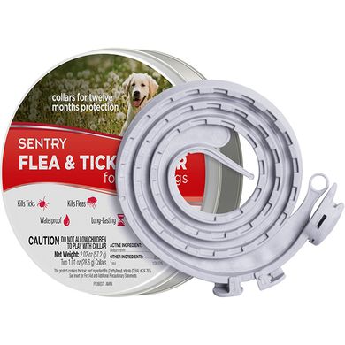 Sentry Flea&Tick Large Ошейник от блох и клещей для собак крупных пород, 6 месяцев защиты, 56 см, 2 шт.