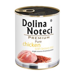 Консерва Dolina Noteci Premium Pure для собак алергіків з куркою та корич. рисом, 800 гр (12 шт/уп)