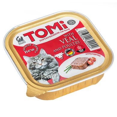 TOMi Cat Veal poultry Паштет з телятиною та птицею для котів
