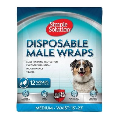 Simple Solution Disposable Wrap For Male Dogs поясок для кобелей M обхват 39-60 см ss11538 (0010279115381)