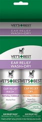 Vet's Best Ear Relief Wash & Dry Combo Kit Набор для чистки ушей собак 2*118 мл