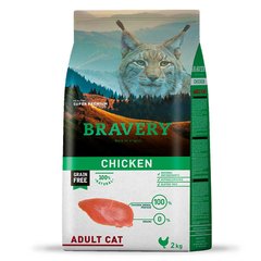 BRAVERY Chicken Adult Cat, сухий корм для дорослих котів, з куркою 2kg