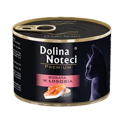 Корм конс.Dolina Noteci Premium для котів, м'ясні шматочки в соусі з лососем,185 гр (12 шт/уп)