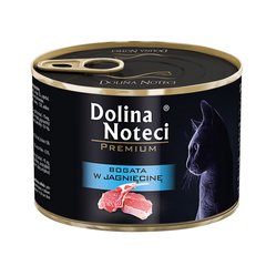 Корм конс.Dolina Noteci Premium для котів, м'ясні шматочки в соусі з ягнятиною,185 гр (12 шт/уп)