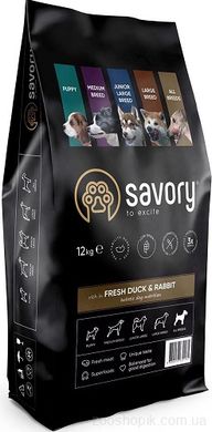 Savory Dog Adult All Breeds Fresh Duck & Rabbit Сухий корм для собак 1 кг