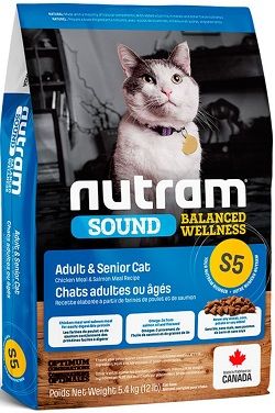 Nutram S5 Sound Balanced Wellness Natural Adult & Senior Cat Food 340 гр