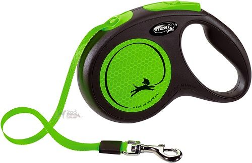 Flexi New Neon М Поводок-рулетка до 25 кг лента 5 метров Зеленый
