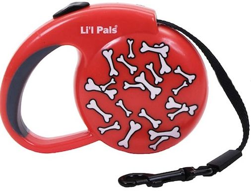 Coastal Lit"l Pals Fashionable Рулетка-поводок для собак весом до 7 кг или кошек, лента 3,6 м Розовый цветок