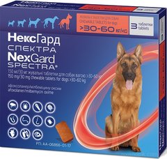 Merial NexGard Spectra Таблетки от паразитов для собак от 30 до 60 кг Таблетка