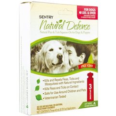 Sentry Natural Defense краплі від бліх, кліщів та комарів для собак та цуценят вагою від 18 до 30 кг. 1 шт.